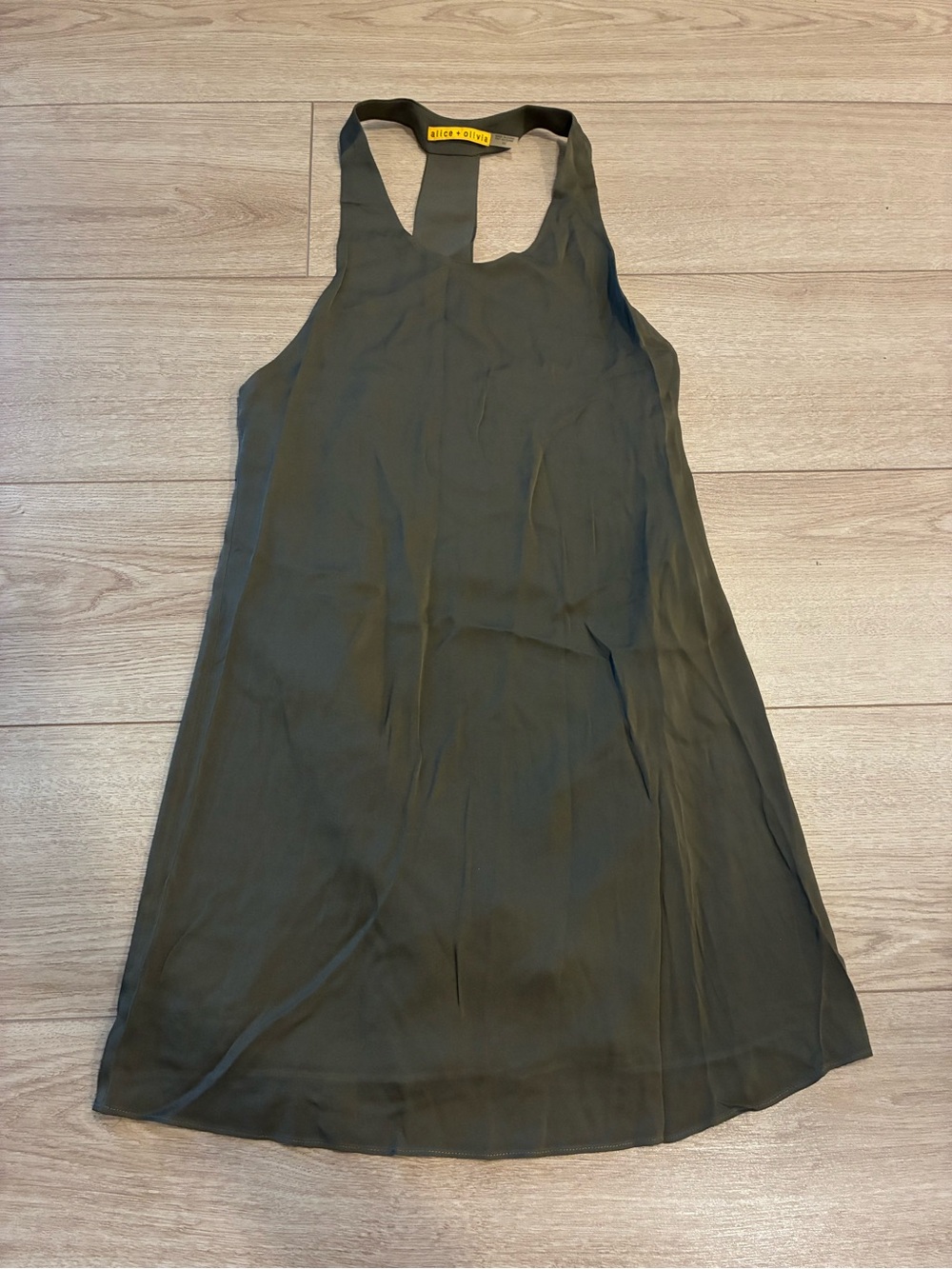 Alice + Olivia Olive Green Mini Dress
